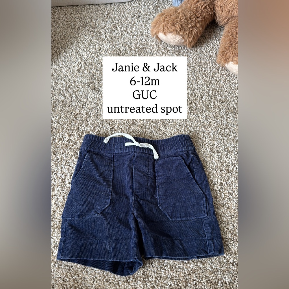 Janie and Jack Dark Navy Corduroy Pocket Top